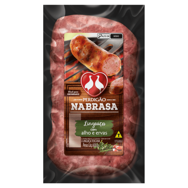 PERDIGAO - LINGUICA TOSCANA NA BRASA 600G ALHO E ERVAS
