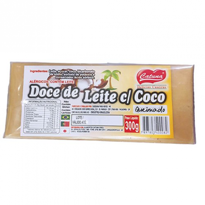 DOCE CATUNA 300G DOCE LEITE C/COCO QUEIMADO