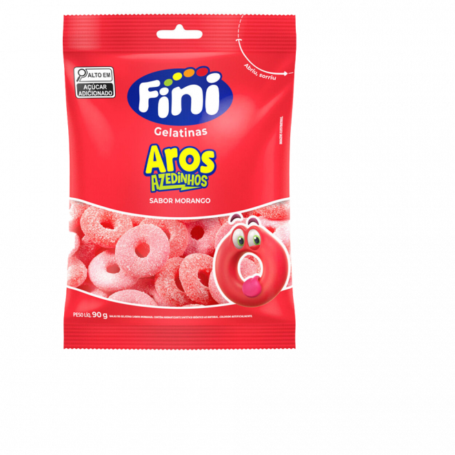 FINI GELATINAS 90G AROS MORANGO