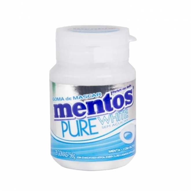 MENTOS PURE FRESH GARRAFA 56G WHITE MENTA