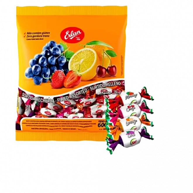 BALA ERLAN 600G RECHEADA SORTIDA
