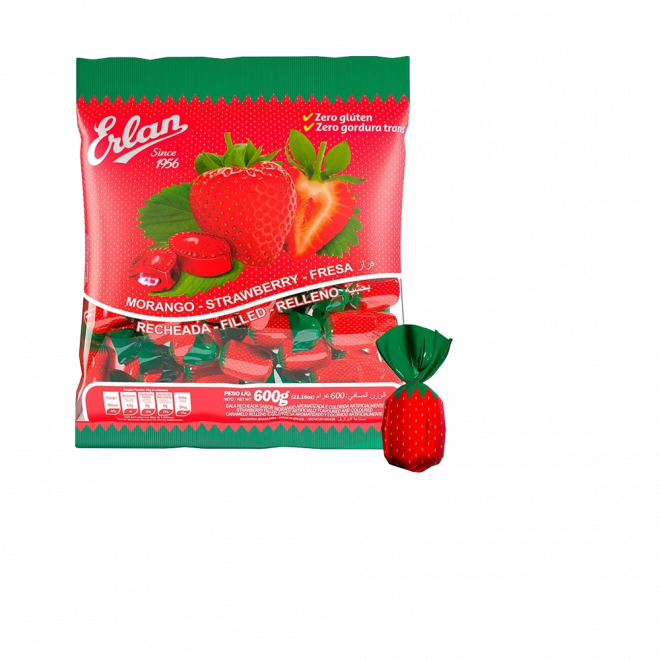 BALA ERLAN 600G MORANGO CESTINHA