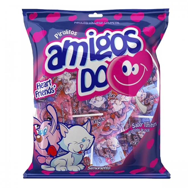 PIRULITO SIMONETTO AMIGOS CORACAO 500G TUTTI FRUTTI