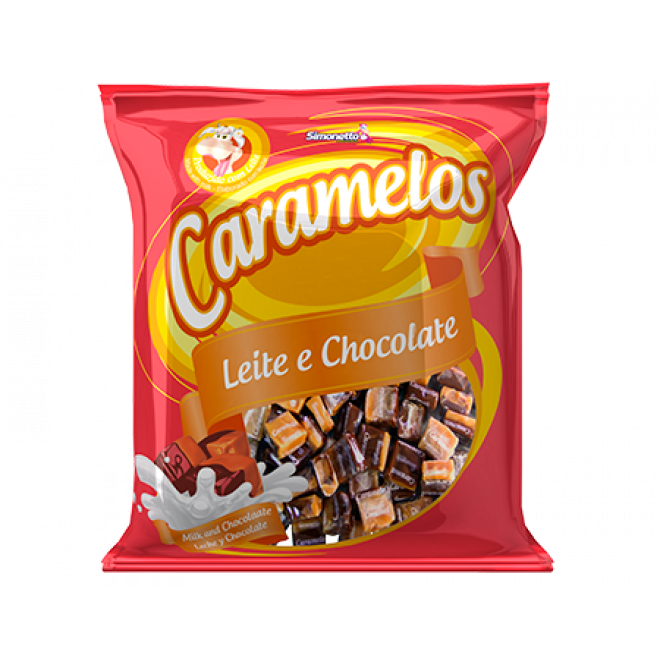 BALA SIMONETTO CARAMELOS 140G LEITE CHOC
