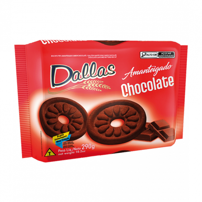 BISC DALLAS AMANTEIGADO 290G CHOCOLATE