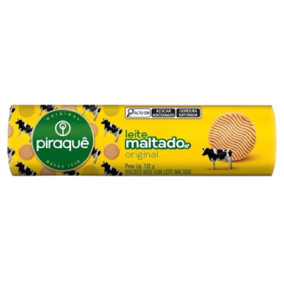 BISCOITO PIRAQUE LEITE MALTADO 132G TRADICIONAL