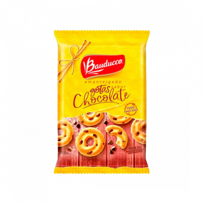 BISC BAUDUCCO AMANTEIGADO 335G GOTAS CHOCOLATE