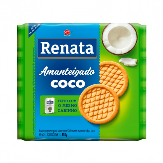 BISC RENATA AMANTEIGADO 330G COCO
