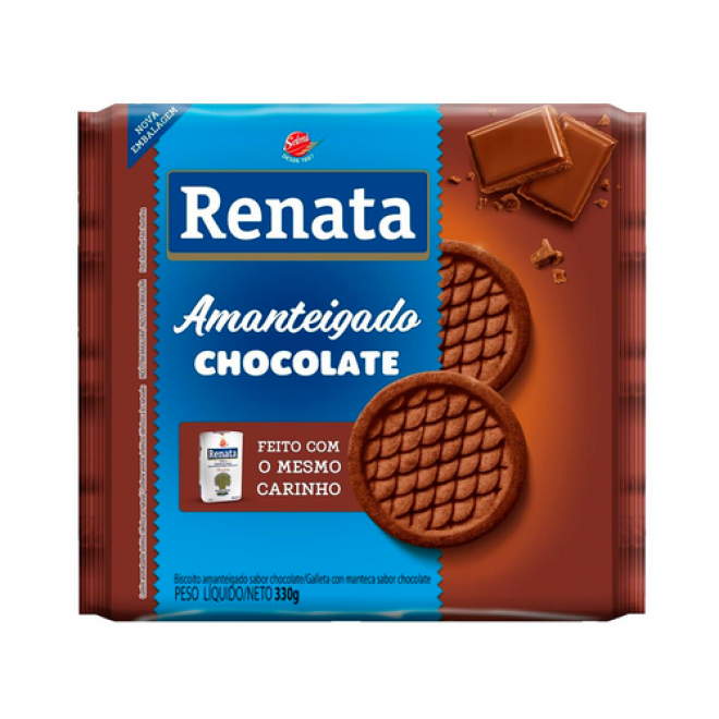 BISC RENATA AMANTEIGADO 330G CHOCOLATE