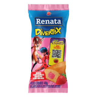 BOLINHO RENATA 40G BAUNILHA MORANGO