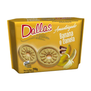 BISC DALLAS AMANTEIGADO 290G BANANA C/ CANELA