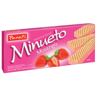 WAFER MINUETO 115G MORANGO