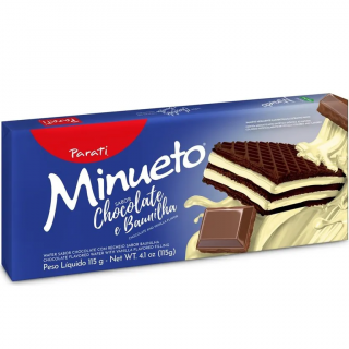 WAFER MINUETO 115G CHOC BAUNILHA