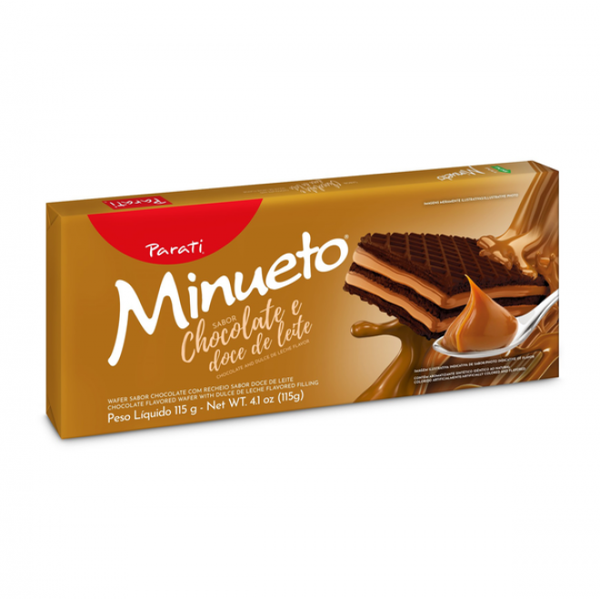 WAFER MINUETO 115G CHOC DOCE LEITE