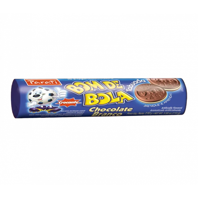 BISC BOM DE BOLA RECHEADO 110G CHOC BRANCO