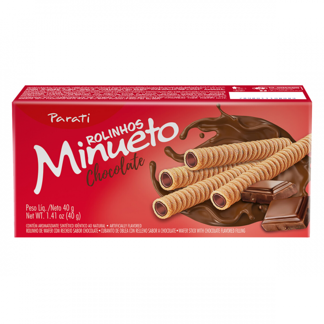 ROLINHO WAFER MINUETO 40G CHOCOLATE