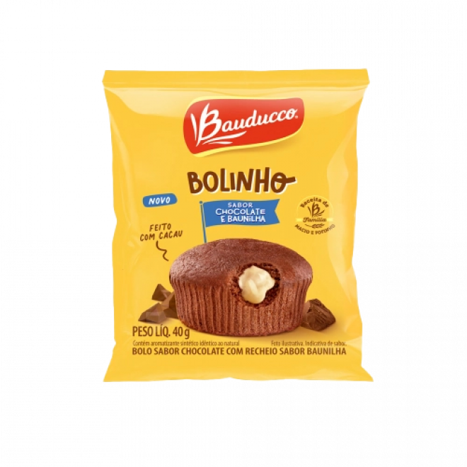 BOLINHO BAUDUCCO 40G CHOCOLATE/BAUNILHA