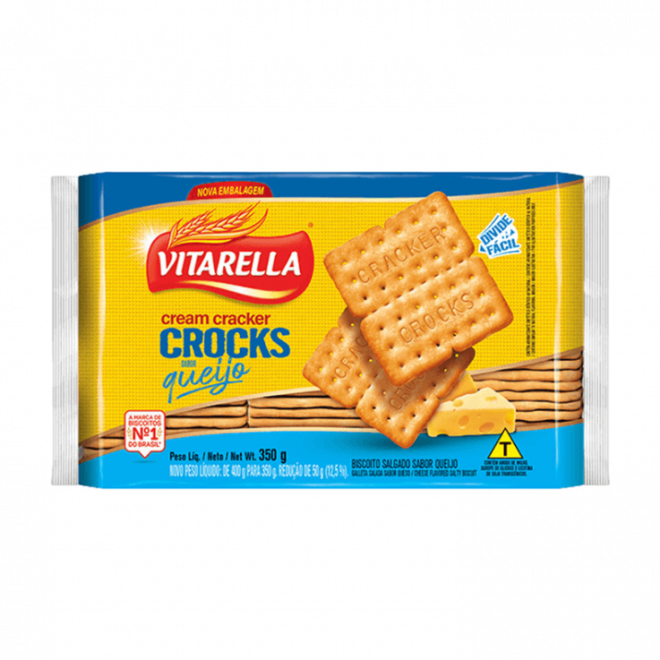 BISC VITARELLA 350G CR CR CROCKS QUEIJO