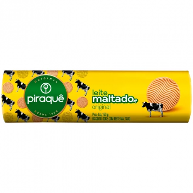 BISC PIRAQUE LEITE MALTADO 160G TRADICIONAL