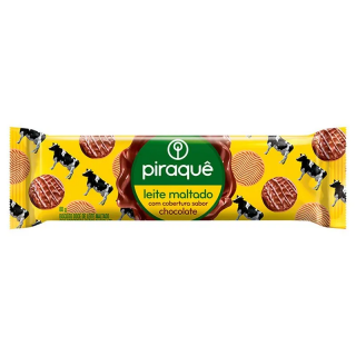 BISC PIRAQUE LEITE MALTADO C/COBERTURA 80G CHOCOLATE