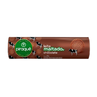 BISCOITO PIRAQUE LEITE MALTADO 132G CHOCOLATE