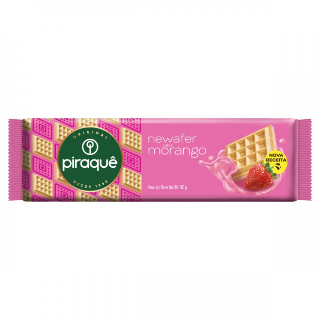 WAFER PIRAQUE NEWAFER 100G MORANGO