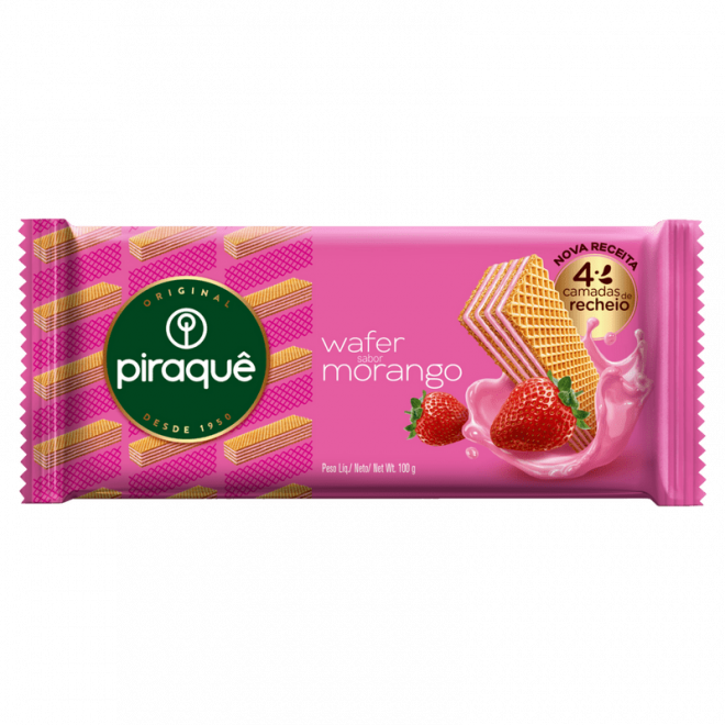 WAFER PIRAQUE 100G MORANGO