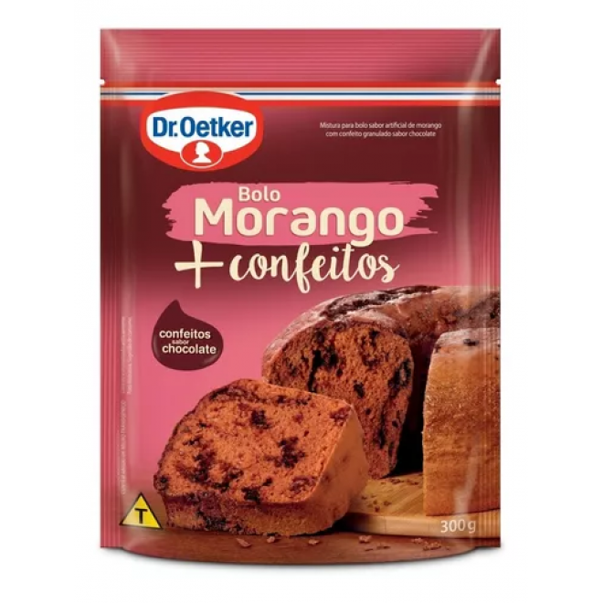 DR OETKER BOLO + CONFEITOS 300G MORANGO