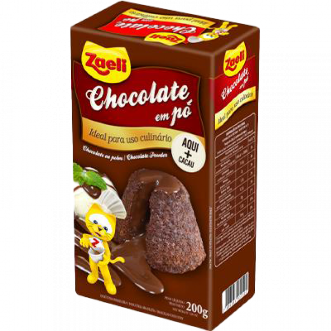 ZAELI CHOCOLATE PO + CACAU 200G