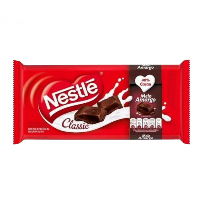 CHOC NESTLE BARRA 90G MEIO AMARGO