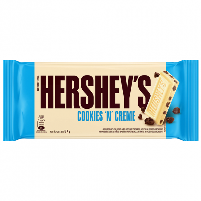 CHOC HERSHEYS BARRA 87G COOKIES NCREME