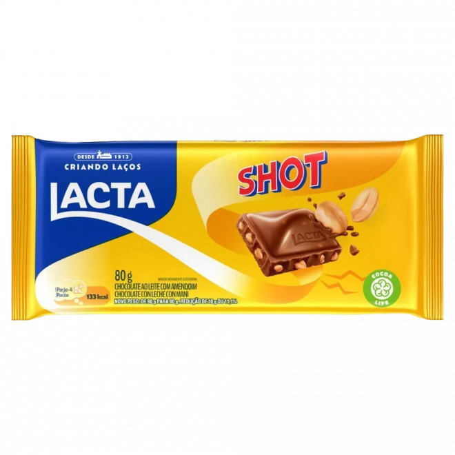 CHOC LACTA 80G SHOT