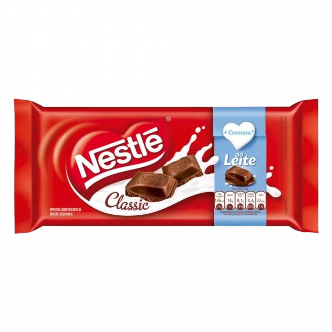 CHOC NESTLE BARRA 80G CLASSIC AO LEITE