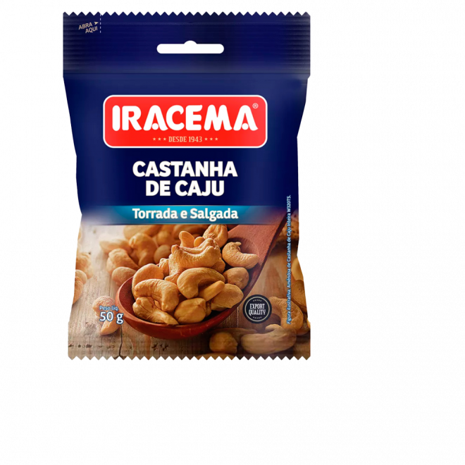 CASTANHA CAJU IRACEMA 50G TORRADA SALGADA