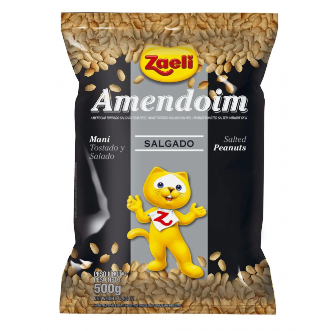 ZAELI AMENDOIM 500G SALGADO