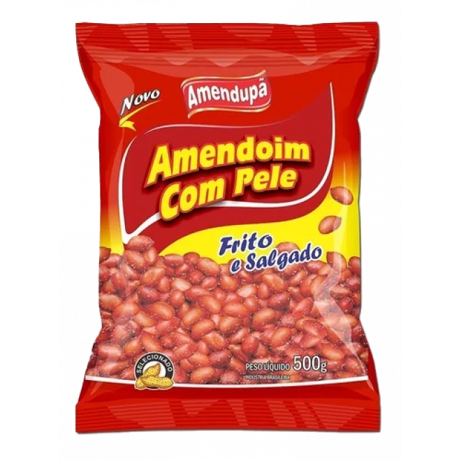 AMENDOIM AMENDUPA 500G FRITO C/PELE