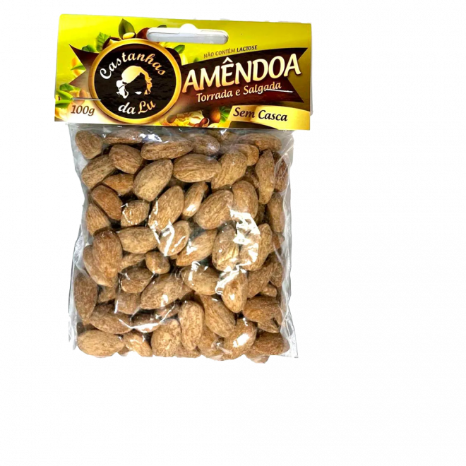 CASTANHAS DA LU AMENDOAS S/CASCA 100G TORRADA SALGADA