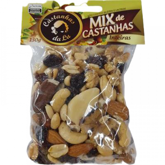 CASTANHAS DA LU MIX DE CASTANHAS INTEIRAS 130G