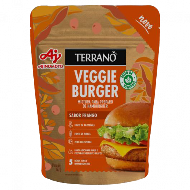 MISTURA P/HAMBURGUER TERRANO 160G VEGGIE BURGER FRANGO