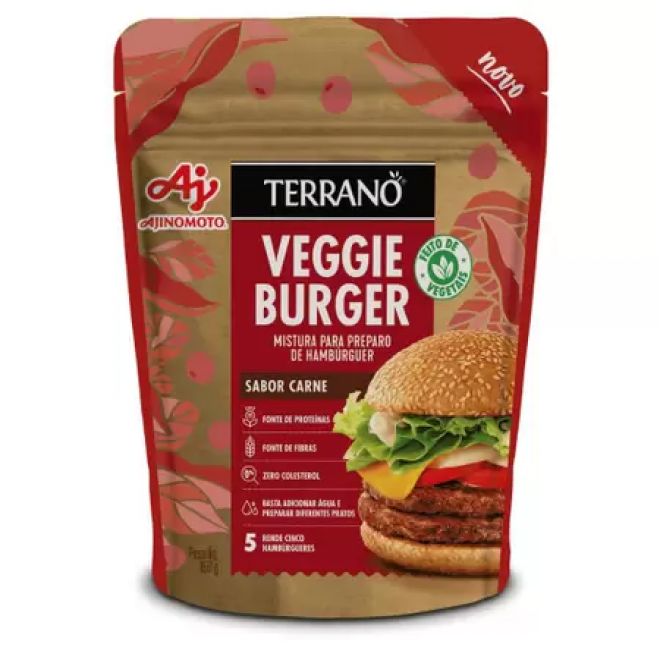 MISTURA P/HAMBURGUER TERRANO 160G VEGGIE BURGER CARNE
