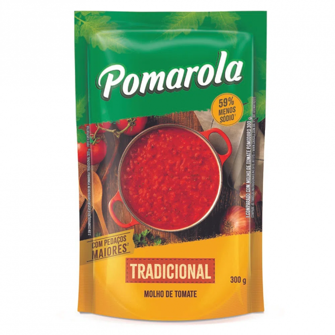 MOLHO TOMATE POMAROLA POUCH 300G TRADICIONAL
