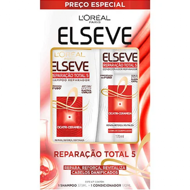 KIT ELSEVE SH 375ML + COND 170ML REPARACAO TOTAL 5