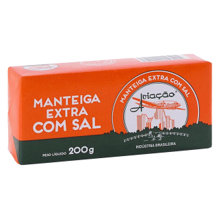 MANTEIGA AVIACAO TABLETE 200G C/SAL