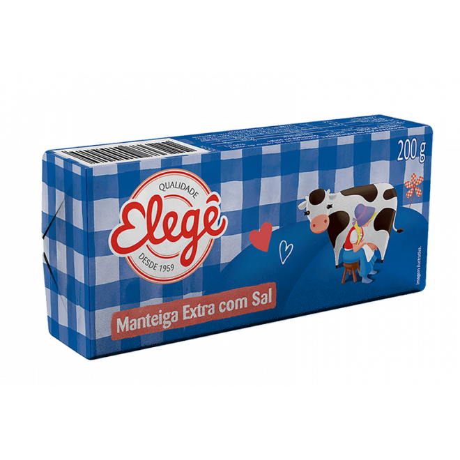 MANTEIGA ELEGE 200G TABLETE C/SAL