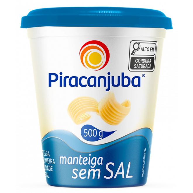 MANTEIGA PIRACANJUBA 500G S/SAL