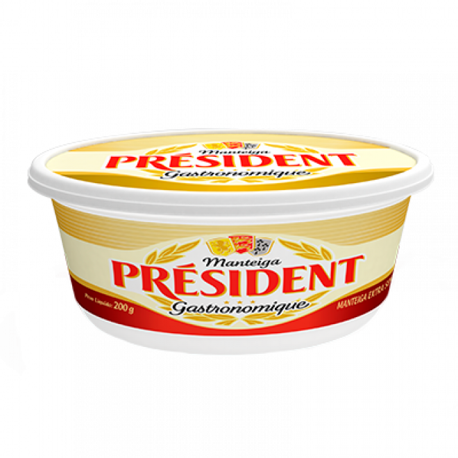 MANTEIGA PRESIDENT 200G POTE S/SAL