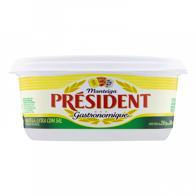 MANTEIGA PRESIDENT 200G POTE C/SAL