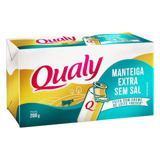MANTEIGA QUALY 200G TABLETE S/SAL