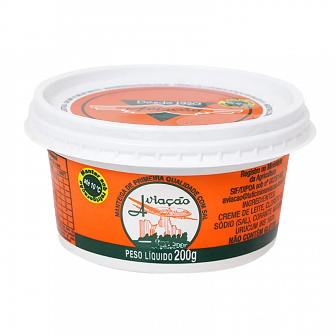 MANTEIGA AVIACAO 200G C/SAL POTE