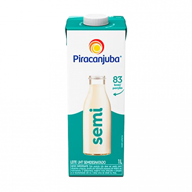 LEITE UHT PIRACANJUBA C/ROSCA 1LT SEMIDESNATADO